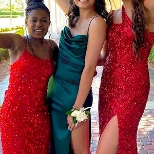 green silk prom dress
worn once